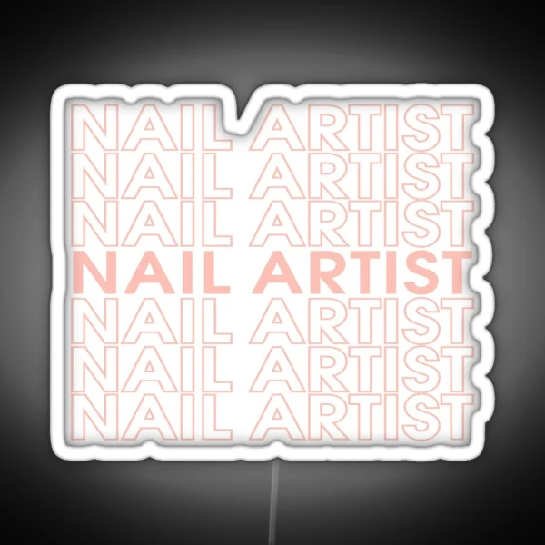 Nail Artist In Pink Design RGB Neon Sign