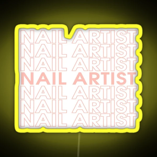 Nail Artist In Pink Design RGB Neon Sign