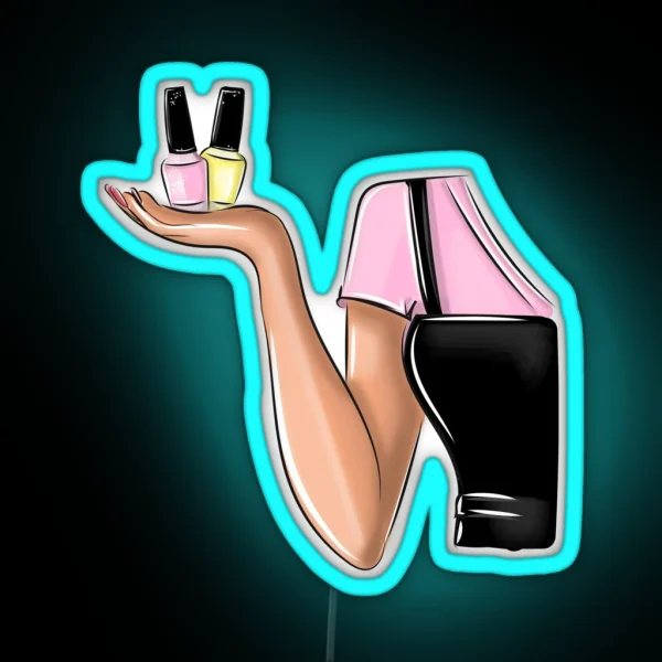 Nail Artist Logo Design Nail Polish Beauty Artist RGB Neon Sign
