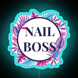 Nail Boss Flower Design RGB Neon Sign