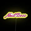 nail boss rgb neon sign with yellow