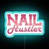 RGB Neon Sign - Vibrant Blue Nail Tech Hustler