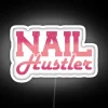 nail tech neon sign | vibrant rgb nail hustler design
