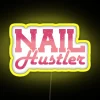 Nail Tech Neon Sign - Modern Nail Hustler Business RGB Display