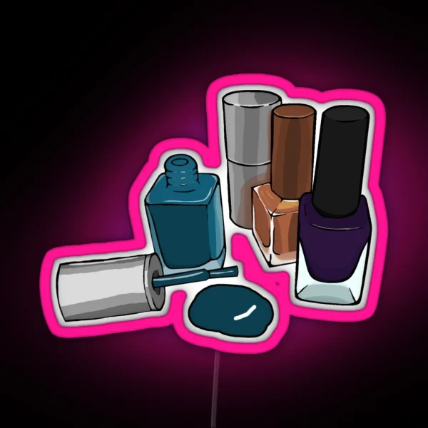 Nail Polish Bottle Digital Drawing RGB Neon Sign