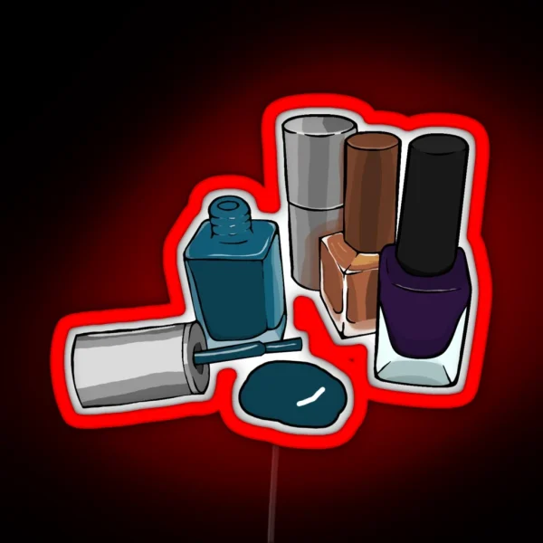 Nail Polish Bottle Digital Drawing RGB Neon Sign