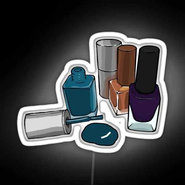 Nail Polish Bottle Digital Drawing RGB Neon Sign