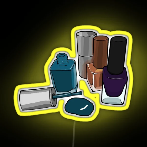 Nail Polish Bottle Digital Drawing RGB Neon Sign