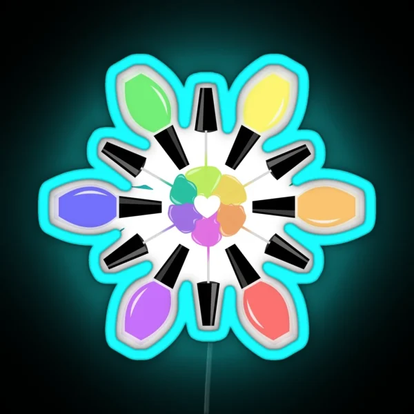 Nail Polish Color Wheel RGB Neon Sign