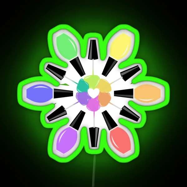 Nail Polish Color Wheel RGB Neon Sign