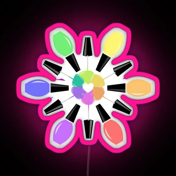 Nail Polish Color Wheel RGB Neon Sign