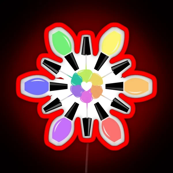 Nail Polish Color Wheel RGB Neon Sign