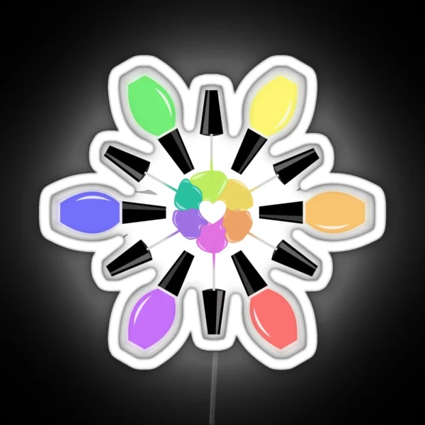 Nail Polish Color Wheel RGB Neon Sign