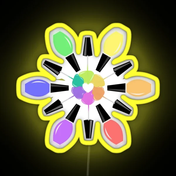 Nail Polish Color Wheel RGB Neon Sign