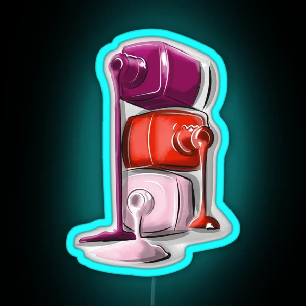 Nail Polish Illustration High Quality RGB Neon Sign