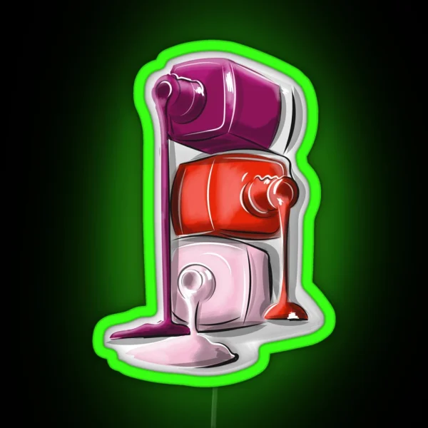 Nail Polish Illustration High Quality RGB Neon Sign