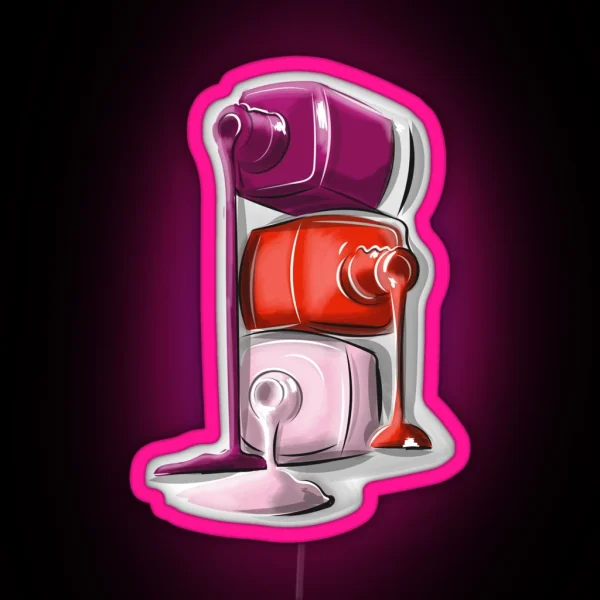 Nail Polish Illustration High Quality RGB Neon Sign