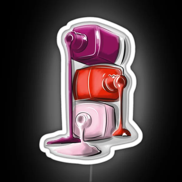 Nail Polish Illustration High Quality RGB Neon Sign