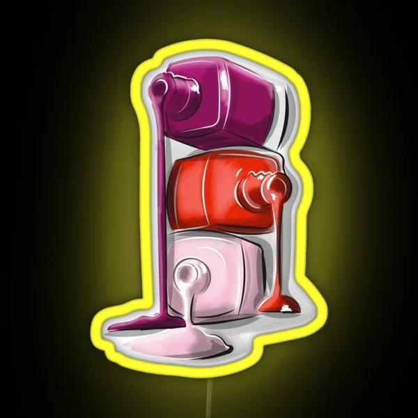 Nail Polish Illustration High Quality RGB Neon Sign