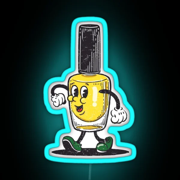Nail Polish Mascot RGB Neon Sign