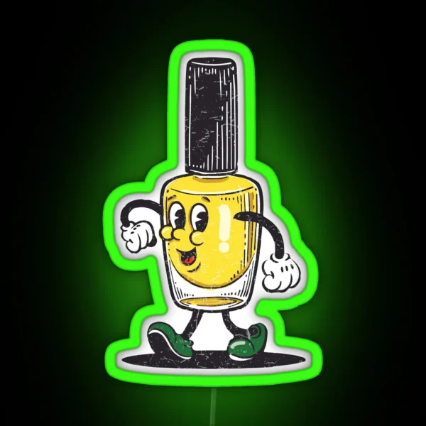 Nail Polish Mascot RGB Neon Sign