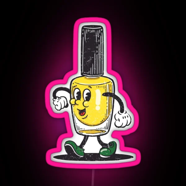 Nail Polish Mascot RGB Neon Sign