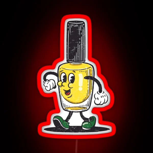 Nail Polish Mascot RGB Neon Sign