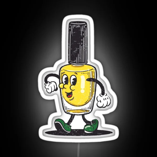 Nail Polish Mascot RGB Neon Sign