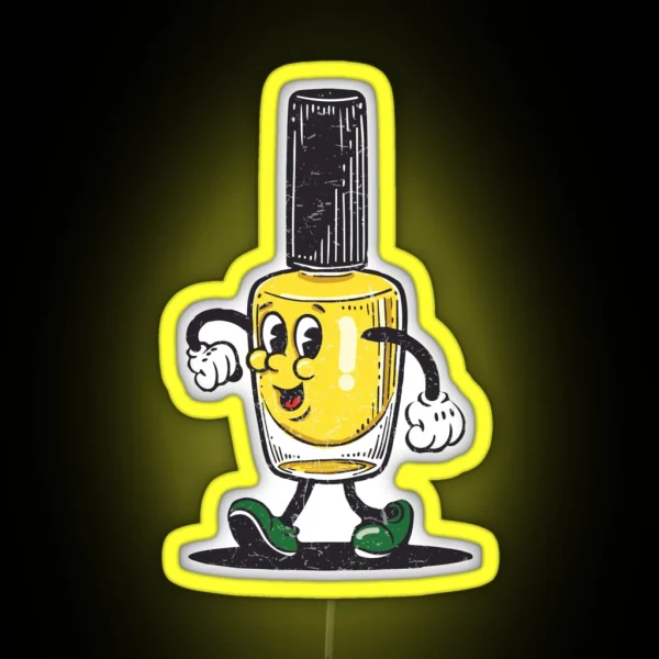 Nail Polish Mascot RGB Neon Sign