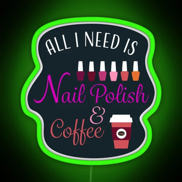 Nail Tech Polish And Coffee Led RGB Neon Sign