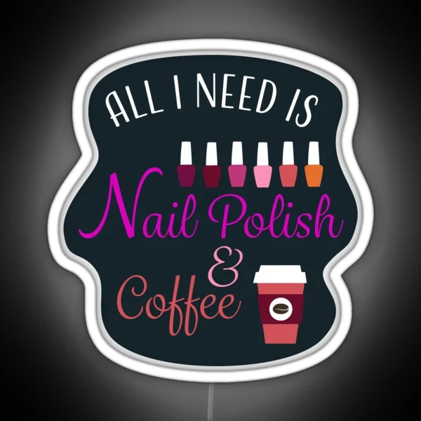 Nail Tech Polish And Coffee Led RGB Neon Sign