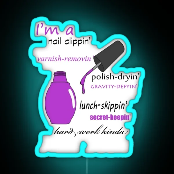 Nail Tech Purple Polish RGB Neon Sign