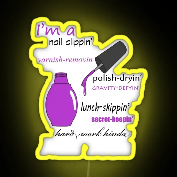 Nail Tech Purple Polish RGB Neon Sign