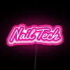 nail tech rgb neon sign in pink