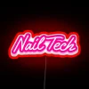 rgb neon sign for nail tech in red
