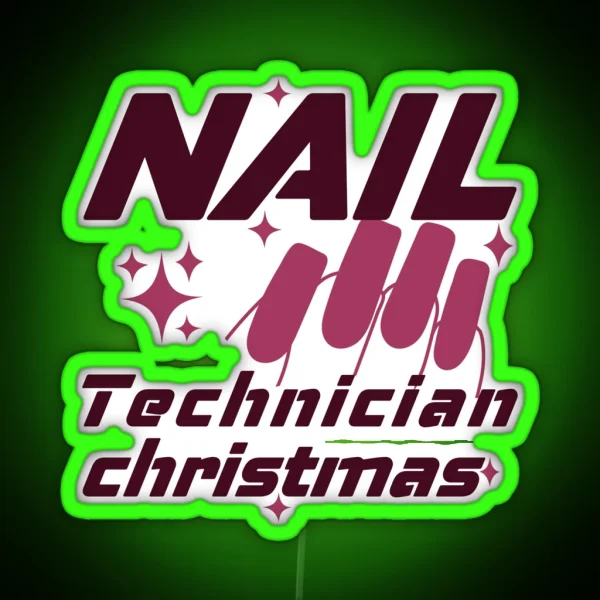 Nail Technician Christmas RGB Neon Sign