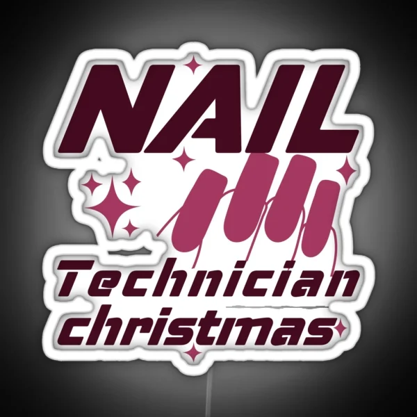 Nail Technician Christmas RGB Neon Sign