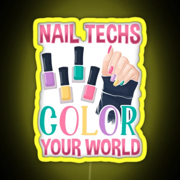 Nail Technician Colorful Manicure Artist RGB Neon Sign