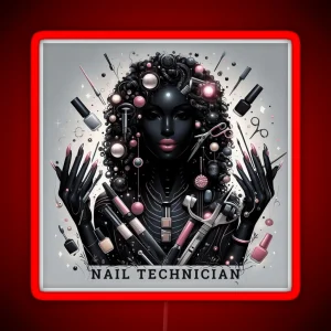 Nail Technician Dark Skin Edition RGB Neon Sign