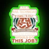 nail technician led sane person job gift item tee rgb neon sign green