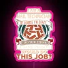 nail technician led sane person job gift item rgb neon sign pink tee