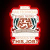 nail technician holding an rgb led neon sign displaying job-related message, vibrant red design, ideal gift item for nail...