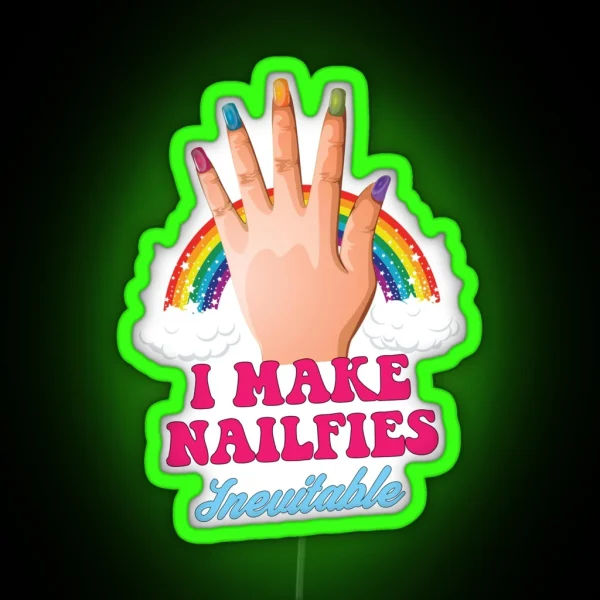 Nail Technician Nailfies Cartoon Art RGB Neon Sign