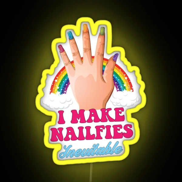 Nail Technician Nailfies Cartoon Art RGB Neon Sign