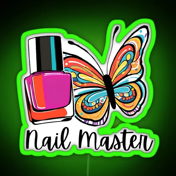 Nail Technician Uniform Nail Tech Clothing Nail Master RGB Neon Sign