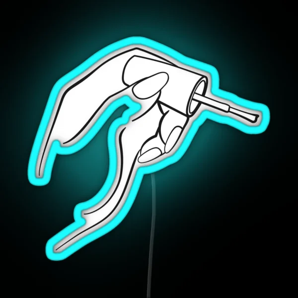 Nail Technician With Nail Polish RGB Neon Sign