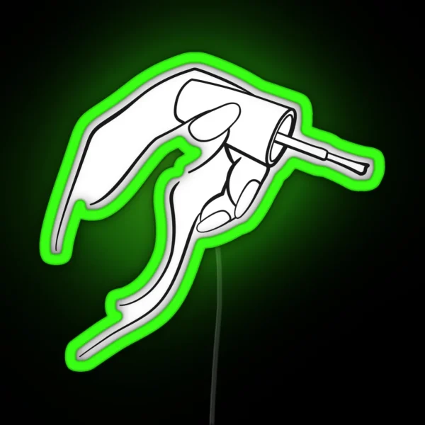 Nail Technician With Nail Polish RGB Neon Sign