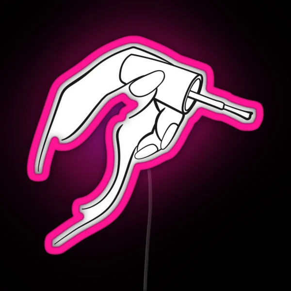 Nail Technician With Nail Polish RGB Neon Sign