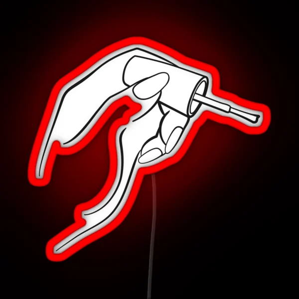 Nail Technician With Nail Polish RGB Neon Sign