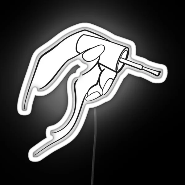 Nail Technician With Nail Polish RGB Neon Sign